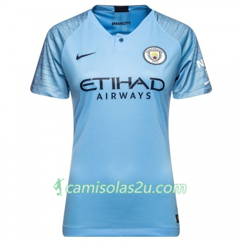 Camisolas de Futebol Manchester City Mulher Equipamento Principal 2018/19 Manga Curta Camisolas de Futebol Manchester City Mulher Equipamento Principal 2018/19 Manga Curta